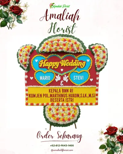 Karangan Papan Bunga Pernikahan di Mejayan